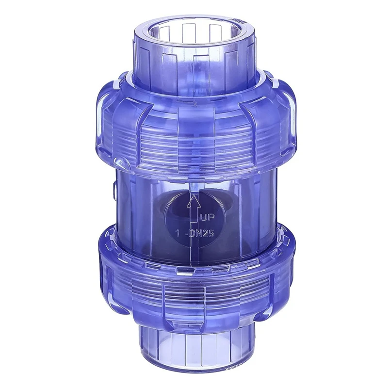 Clear UPVC Check Valve True Union Swing Check Valves Backflow Valve Pipe Fittings (32Mm)