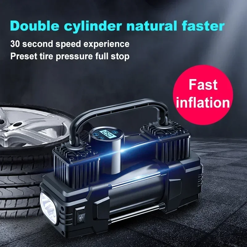 Portable Air Compressor Tyre Pump  30 Cylinder Intelligent Electric Tire Car Air Inflator Digital Display 150psi