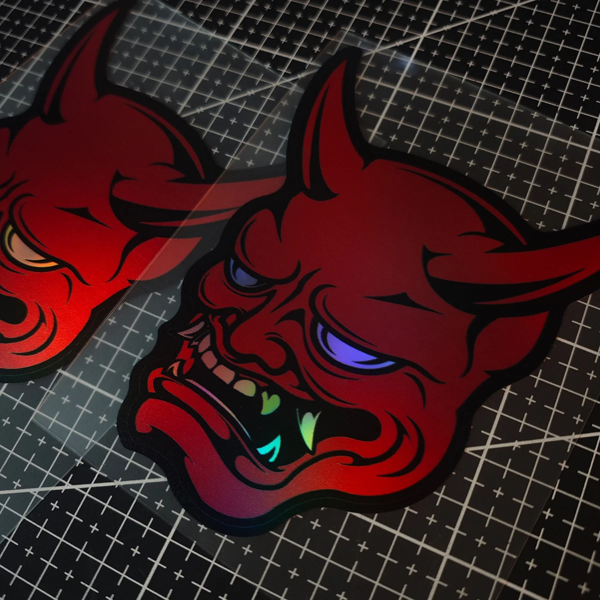 Japanese Devil Prajna Mask Vinyl Sticker Classic JDM Style Decal for Auto Motorbike Laptop Ornament