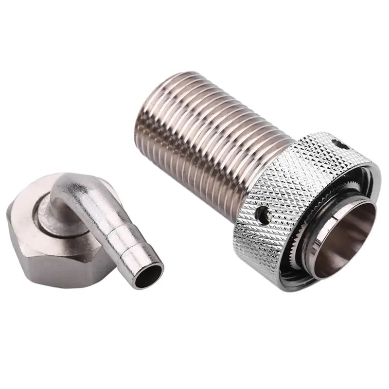 ABWR-2X Beer Tap Faucet Shank With 8Mm Barber Elbow, Chrome Plate Brass Shank G5/8 For Adjustable Tap Draft Beer Dispenser