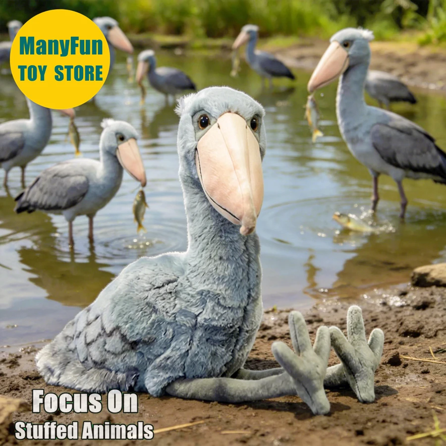 

Shoebill Plush Toy Balaeniceps Rex Plushie Whaleheaded Stork Plushie Lifelike Dino-bird Stuffed Animal Simulation Doll Kids