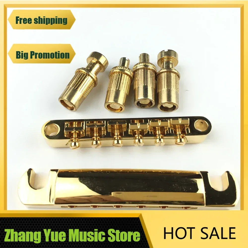 QX-Music Store-1 Set Gold Tune-O-Matic  SG Electric Guitar Bridge And Taiiece  Gold