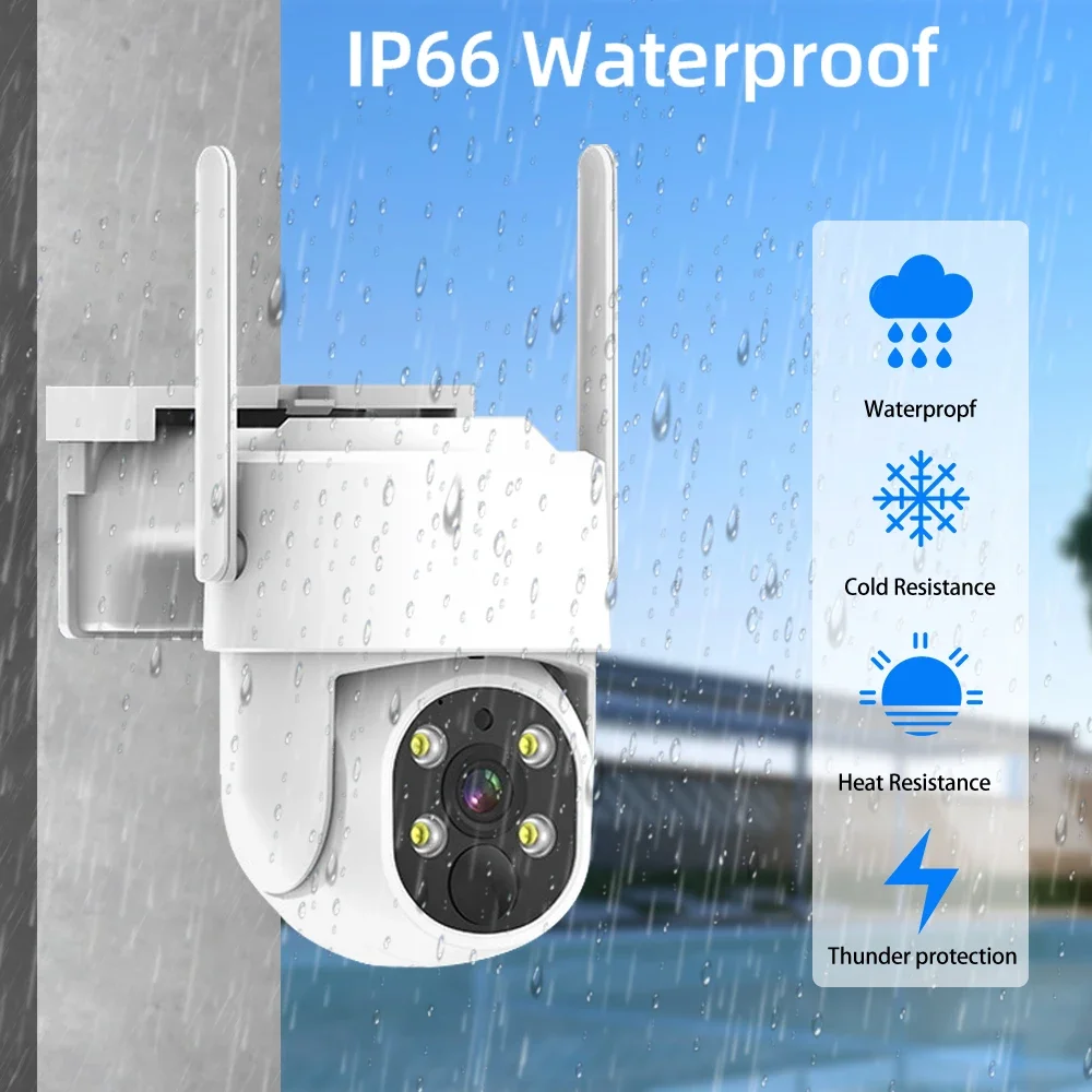 Imagem -05 - Pir Detecção Humana Câmera de Segurança Externa com Painel Solar Vigilância sem Fio em Casa Inteligente Ptz Bateria Wifi 5mp