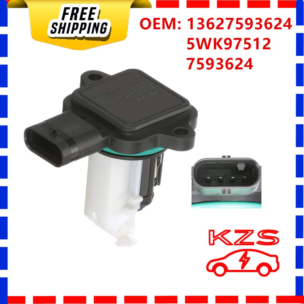 

13627593624 5WK97512 7593624 Mass Air Flow Sensor Meter MAF For BMW X1 X3 X4 X5 X6 E90 135i 335i 528i 535i 640i 2011-2013