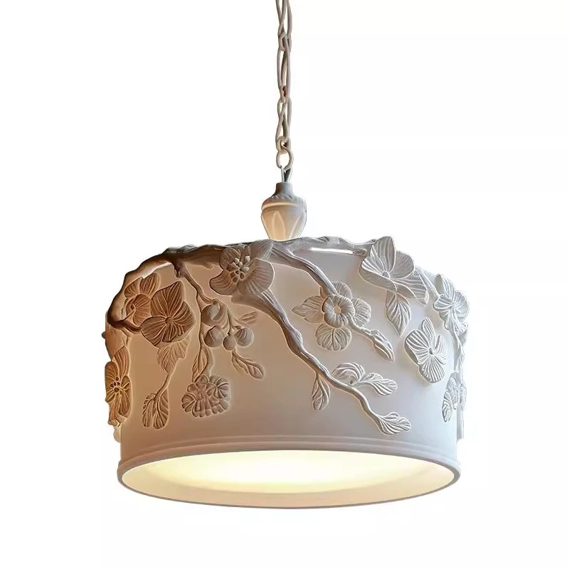 

French engraved chandelier cream wind porch corridor dining island high-end chandelier bedroom