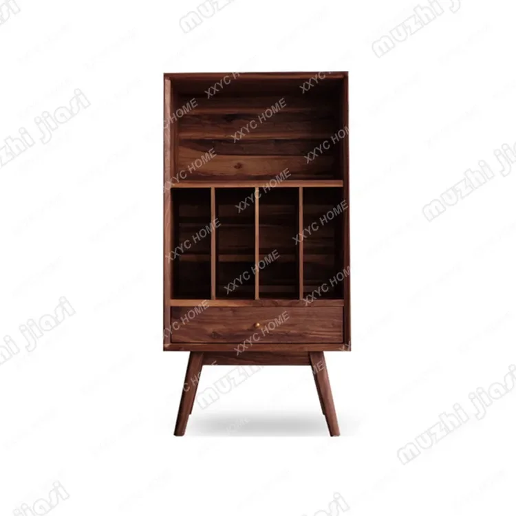 solid wood small bookcase simple modern magazine bookshelf multi-functional storage display home