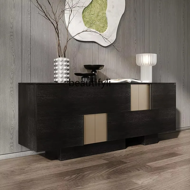 

D2520 Italian Style Light Luxury Sideboard Integrated Wall Storage Cabinet Modern Minimalist Designer Solid Wood Entryway Cabine