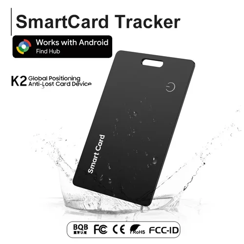 Imagen 2 del producto Rastreador de billetera SmartCard delgado, etiqueta localizadora de aire Android: 1,8 mm de espesor, resistente al agua IP68, Google Find My APP (solo Android) Buscador de artículos