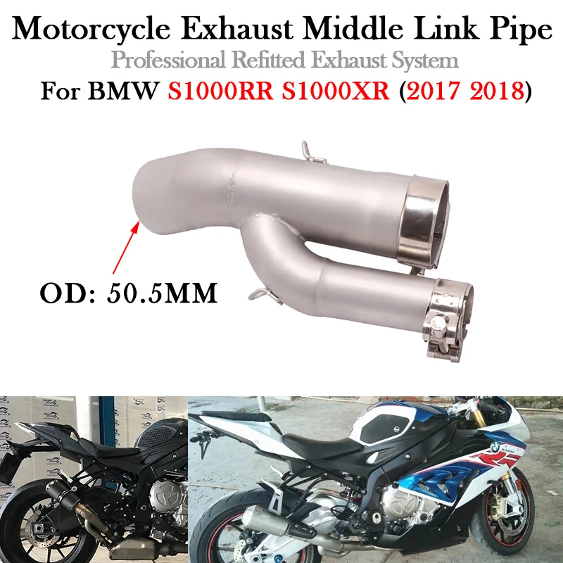 Slip On For BMW S1000RR S1000XR S1000 RR XR 2017 2018 Motorcycle Exhaust Middle Link Pipe Modify Escape Moto Muffler Bike Tube