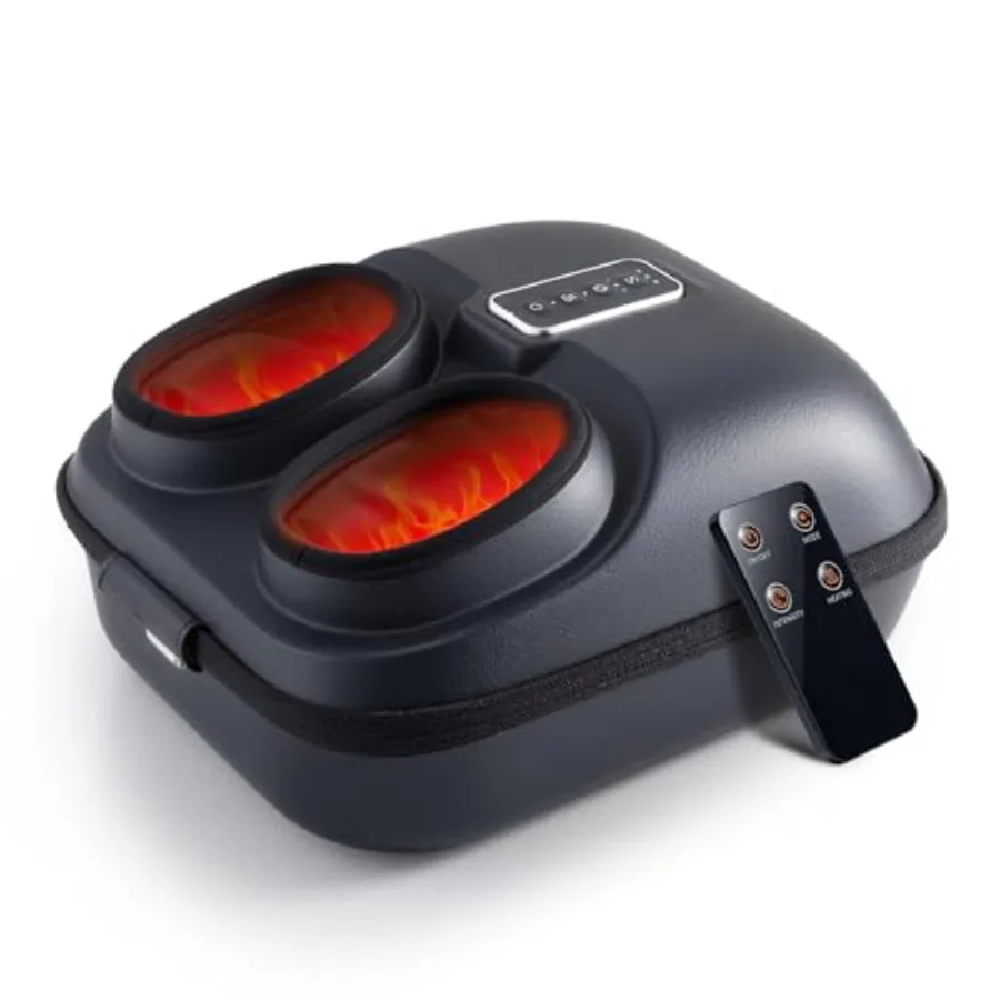 

Foot Massager Machine with Heat, Upgrade 6 Airbags 29 Nodes Deep Rolling, Compression, Ankle Kneading, Shiatsu Foot Massager fo