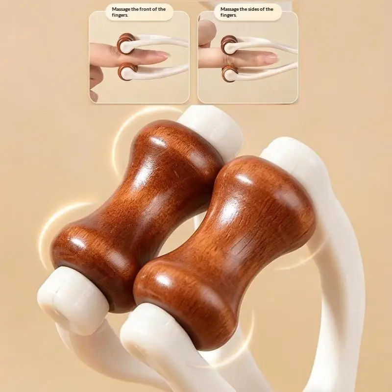 1Pcs Hardwood Massage Roller Tool For Hand Discomfort Stress Relief Tools Finger Massager For Carpal Tunnel Syndrome