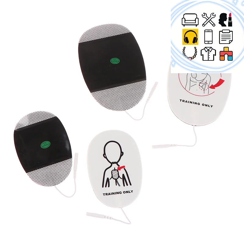 

1 пара патчей для тренировок AED, сменные подушечки для обучения оказанию первой помощи, универсальный тренировочный тренажер для взрослых и детей