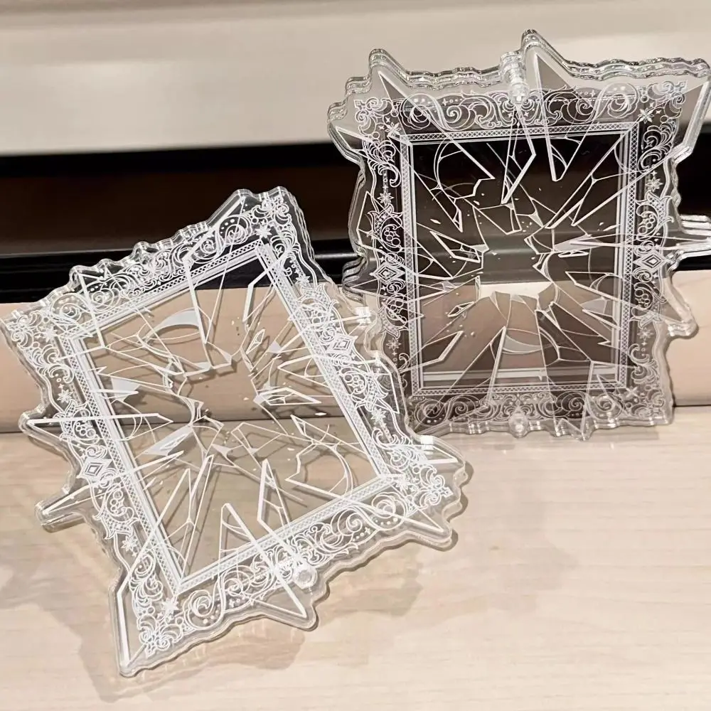 Kawaii Broken Mirror Idol Card Display Stand Waterproof Dustproof Photo Card Holder Acrylic INS Card Protective Case Room Decor