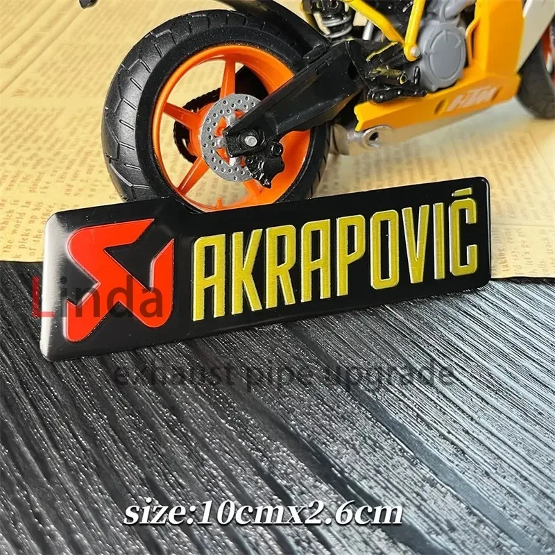 Pegatina de tubo de escape de motocicleta para Akrapovic, etiqueta decorativa de Metal de aluminio, pegatina de coche resistente a altas temperaturas