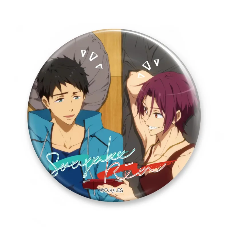 TV Anime High Speed! -Free! Starting Days Ikuya Kirishima Circle Acrylic Pendant Keychains Bag Decorations About 6CM