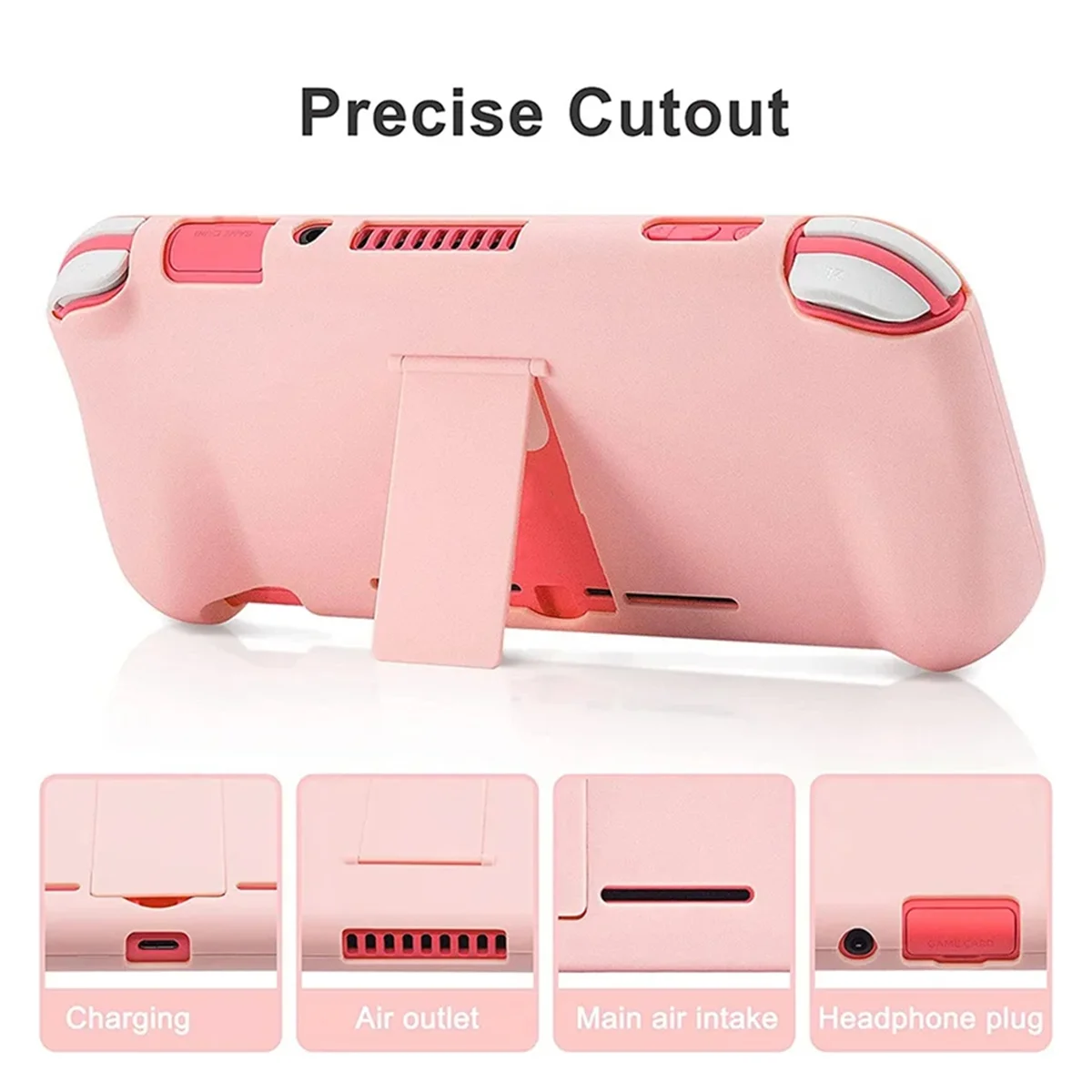 Pink Protection Case for Nintendo Switch Lite with Kickstand Hard Case for Nintendo Switch Lite Games Console with Stand LZB