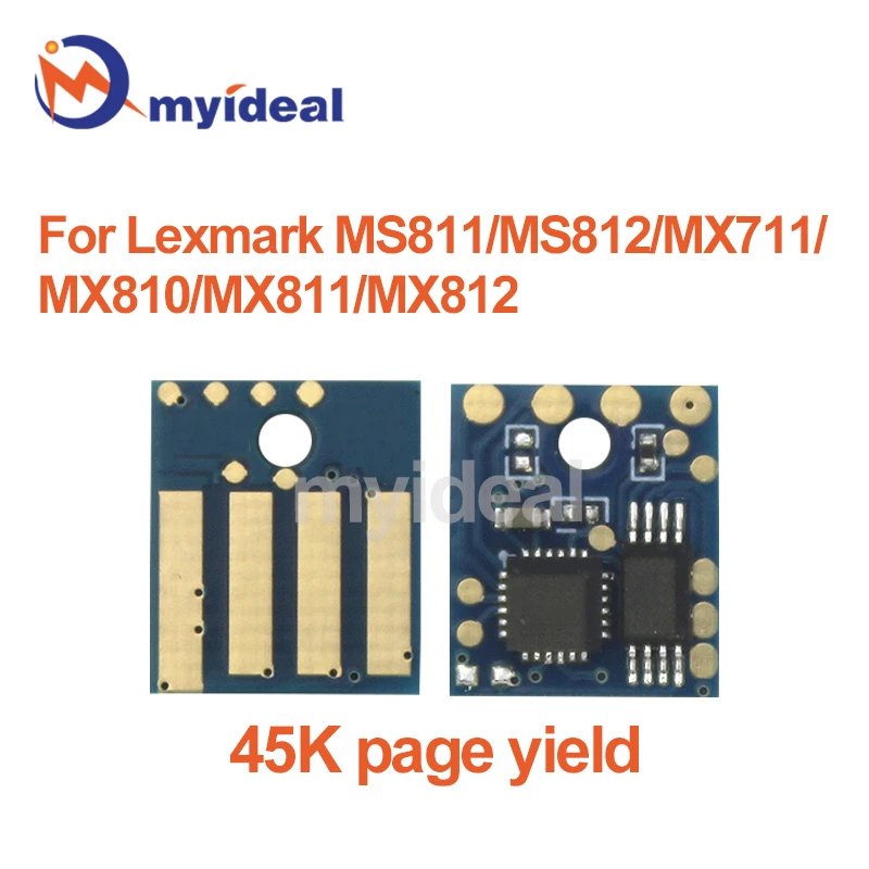 4pcs MS811 Toner Reset Chip For Lexmark MS812 MX711 MX810 MX811 MX812 52D2X00 52D4X00 52D5X00 62D2X00 Printer Cartridge Chips