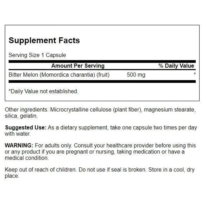 Full spectrum bitter gourd (Momordica) 500mg 60 capsules