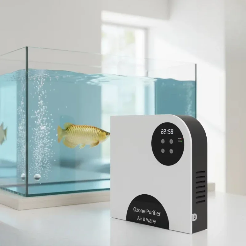 Purificador de ozono mini de 500 mg/hora para montaje en pared, generador de ozono para desinfección de agua de acuarios y peceras, difusor, máquina de nanoburbujas