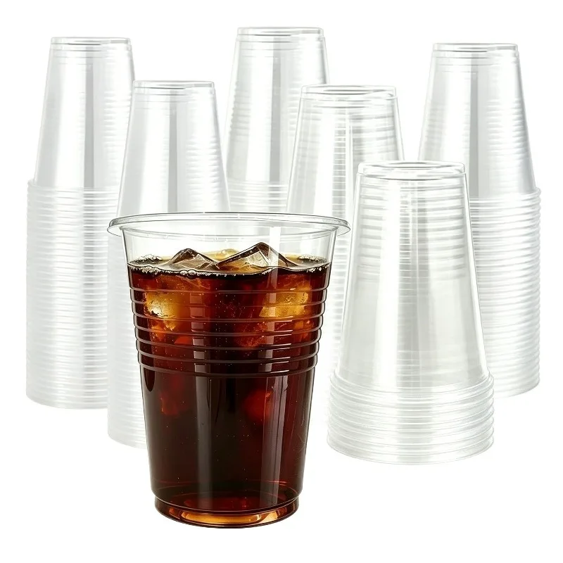 50/100PCS 130ML/200ML/300ML Disposable Plastic Cups Iced Coffee Outdoor Picnic Clear Cup Cold Drinks Birthday Party Supplies