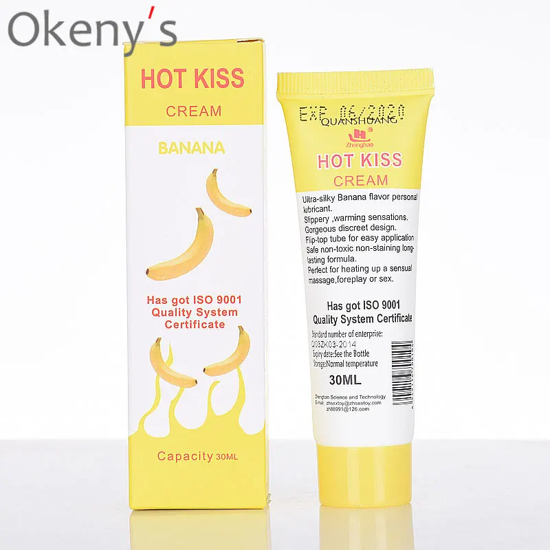 HOT KISS Lubricant Banana Cream Strawberry Cream Sex Lube Body Massage Oil Lubricant for Anal Sex Grease Oral Vaginal Love Gel