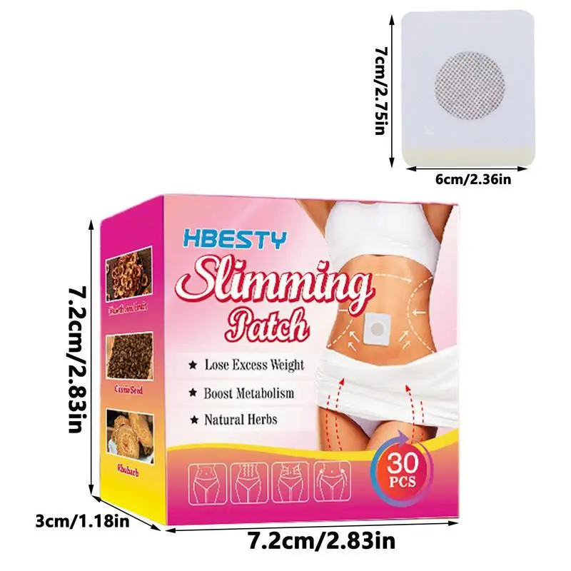 30Pcs Belly Slimming Patch Effective Herbal Plants Slimming Patches For Shaping Waist Abdomen & Buttock Boosting Metabolism