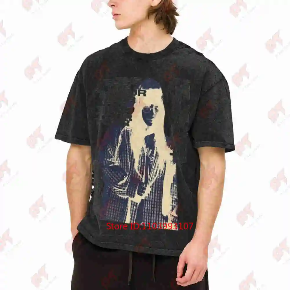 Hit Me Hard Retro Music Vintage Washed Tee Pure Cotton T-Shirt