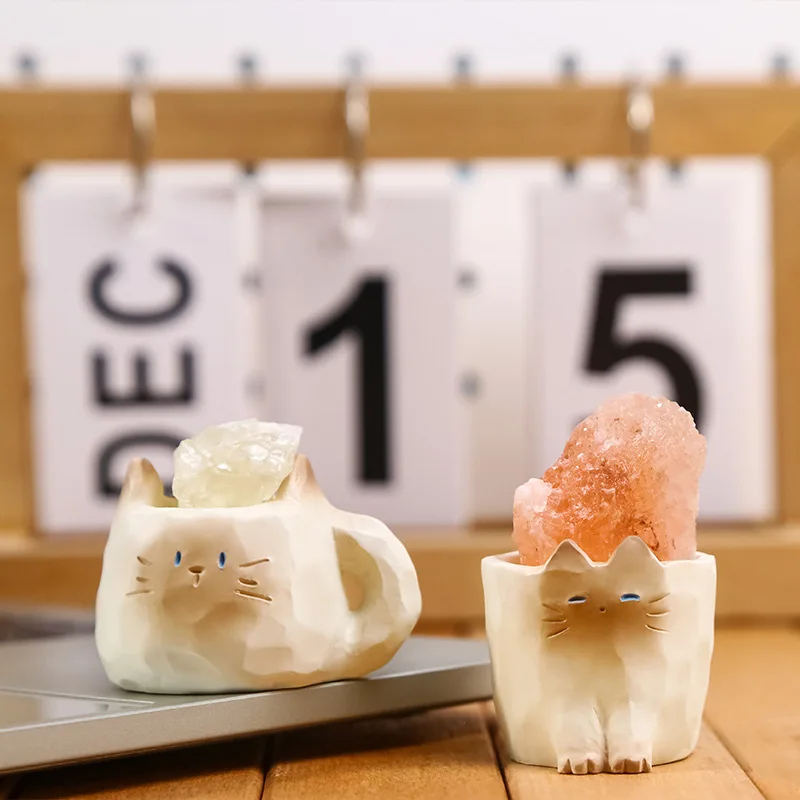 Neue süße Katze Kristall Serie Blind Box Harz Material Tier Design Desktop Ornament geheimnisvolle Box niedlichen Cartoon Home Dekoration