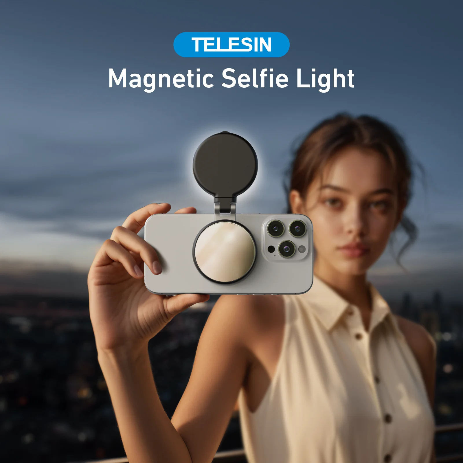 

TELESIN Mini Magnetic Smartphone Fill Light, 3Adjustable Brightness Modes,Compatible with iPhone, Xiaomi, Huawei, Samsung,Phones