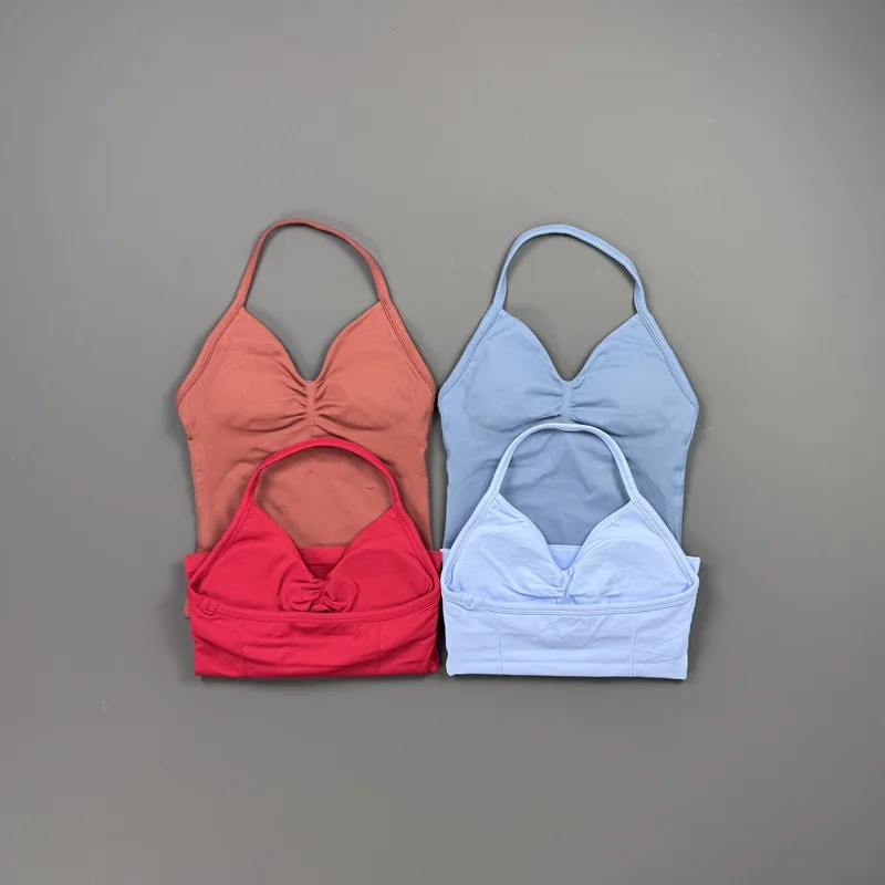 Longline Strappy Top Sports Vest Women Breathable Yoga Tank Top Slim Fit Gym Workout Training Sleeveless Fitness Halter image 3