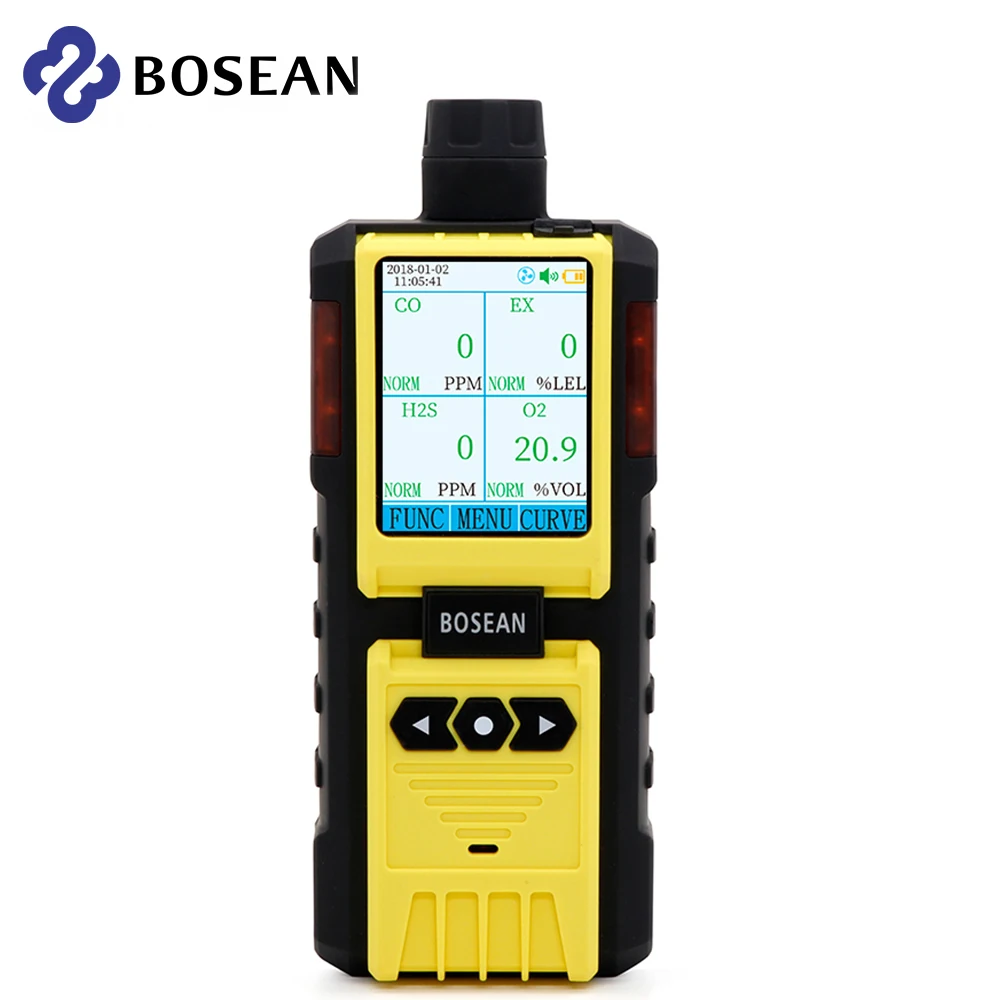 

Portable 4 in 1 Gas Monitor Handheld Gas Analyzer Detector Gas Tester EX Oxygen Hydrothion Carbon Monoxide Combustible With Pump