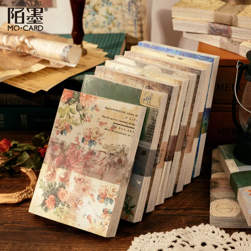 100pcs/lot Memo Pad Material Paper Vintage Flower Garden Junk Journal Scrapbooking Card Junk Journal Background Paper Notepad