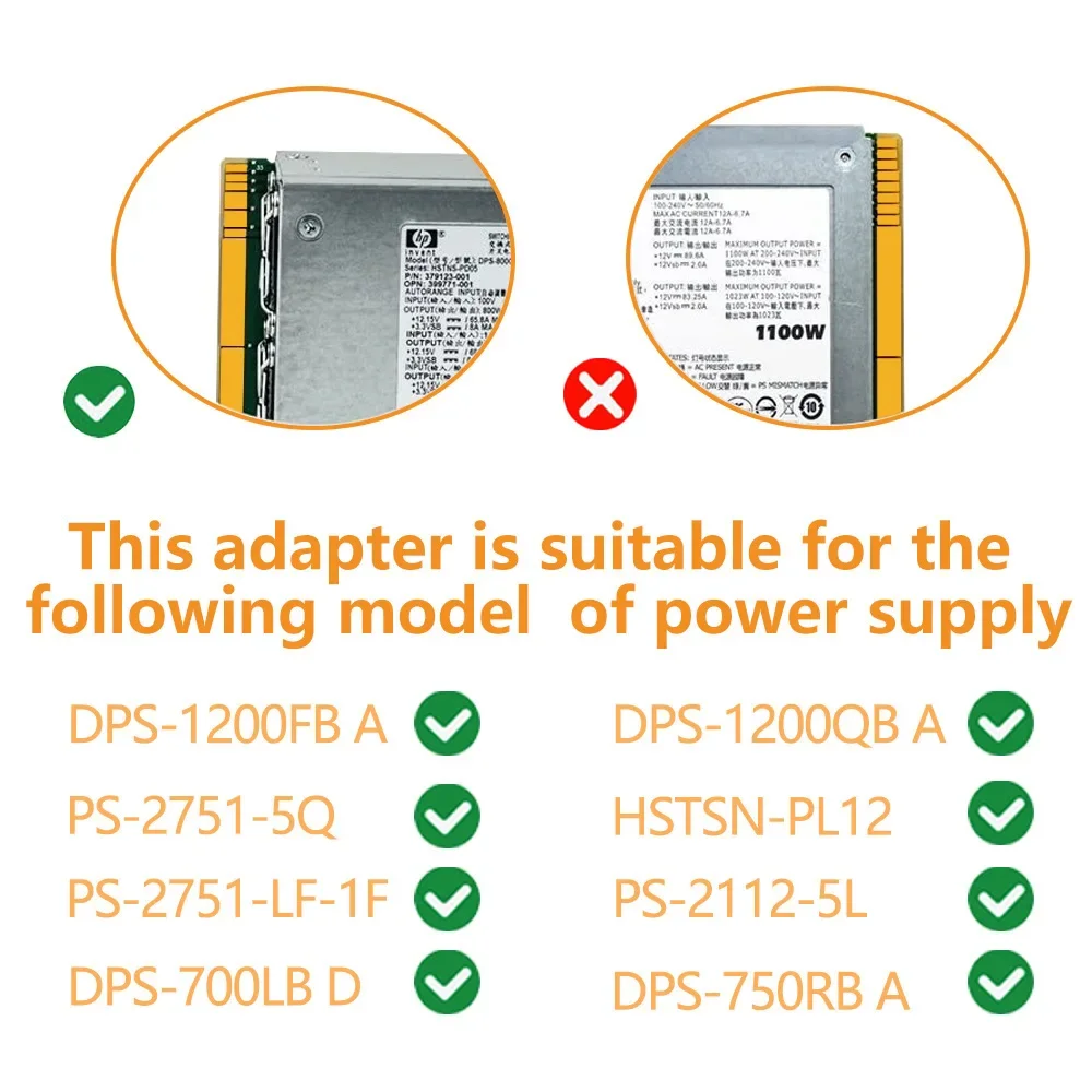 Плата блока питания для HP 750 Вт/1200 Вт, блок питания для графического процессора, блок питания, Серверная карта с преобразованием 6-контактного на 8-контактный кабель 50 см для майнинга BTC