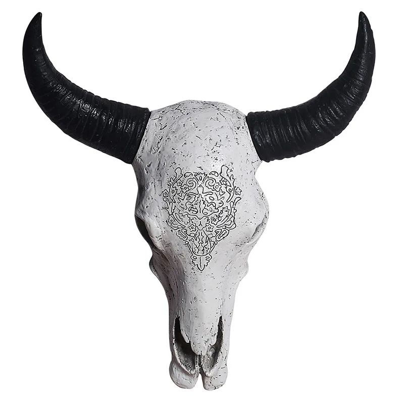 

Animal Ox Head Wall Hanging Resin Creative Living Room Hotel Restaurant Deer Head Wall Hanging Decorations
