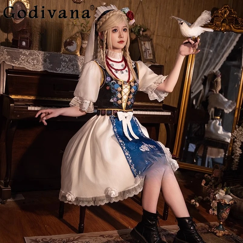Perfumer Game Cos Dress Women Anime Party Uniform Headwear Dress Female Halloween Sweet Dress Outfits Cosplay Costume