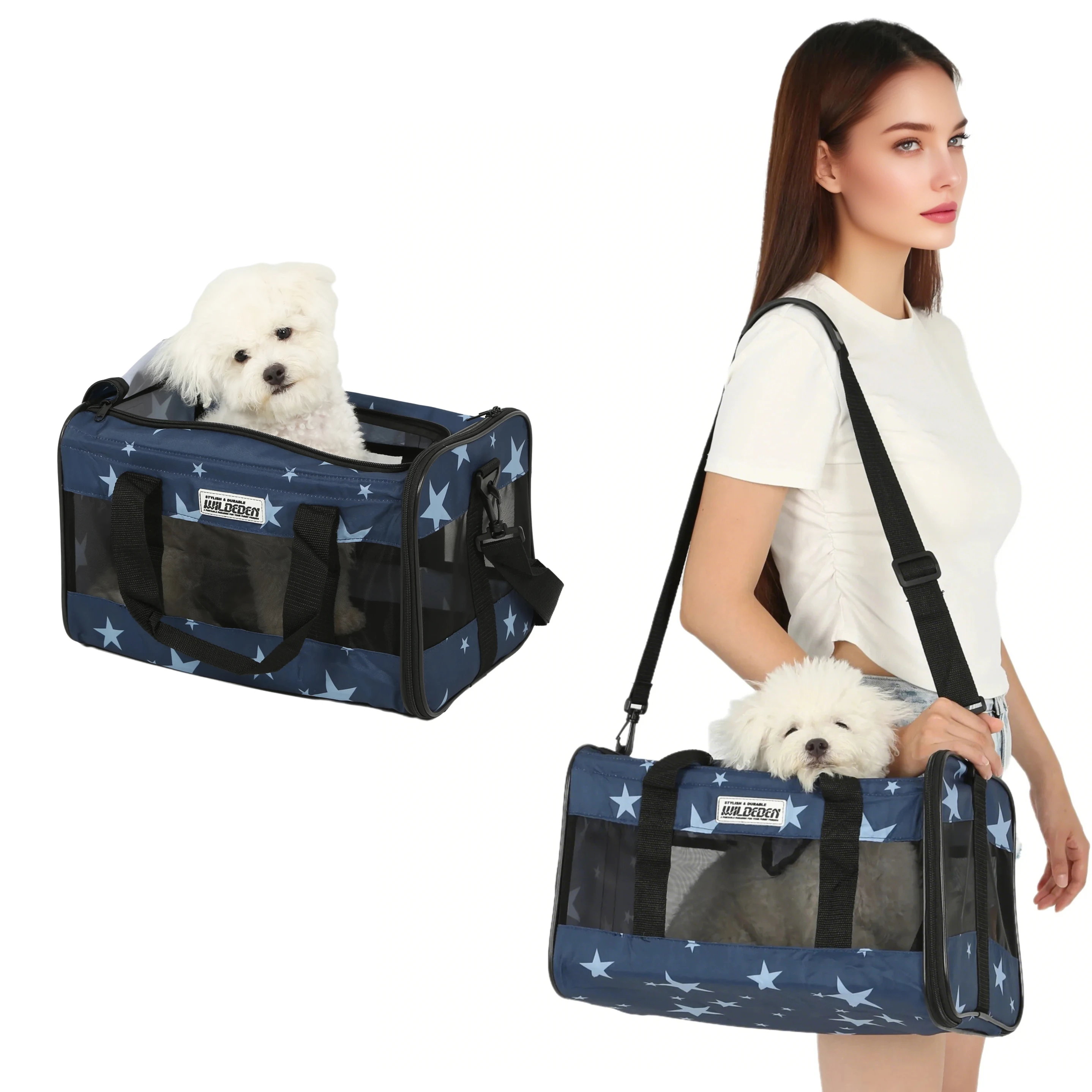 

EDENPETZ-Portable Pet Carrier Bag, Breathable Handbag, Mesh, Puppy, Rabbit, Shoulder Bags, Airline Approved, Transport Carrying