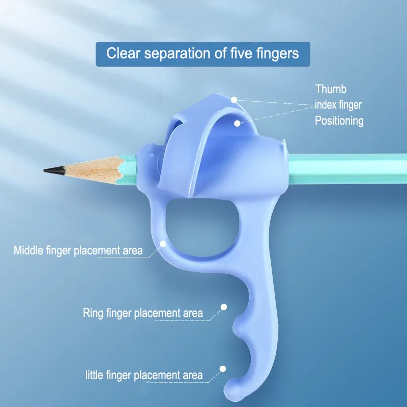 Poignées de crayon pour enfants, formation à l'écriture manuscrite, ration de posture, porte-stylo, silicone souple, zones intérieures du maire, fournitures scolaires