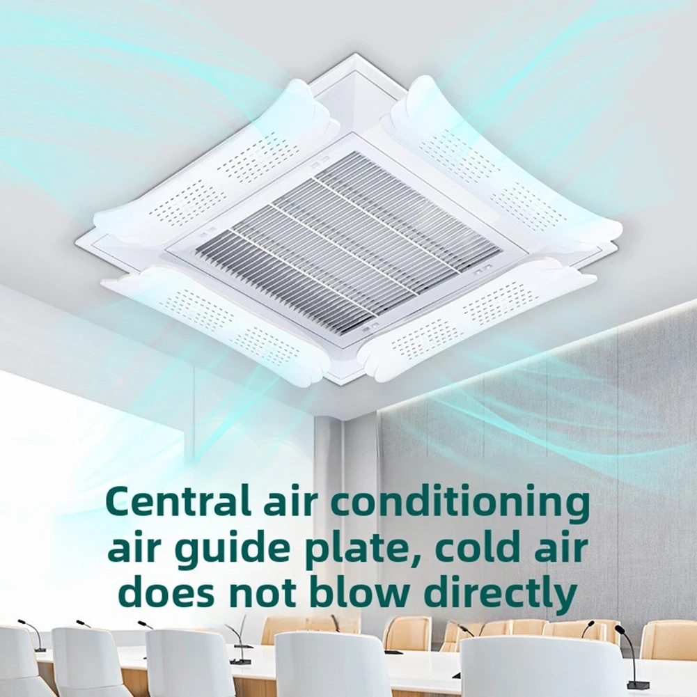 Wall Mount Air Deflector Baffle with Removable Filter for Central Air Conditioning Units Adjustable Angle and Length