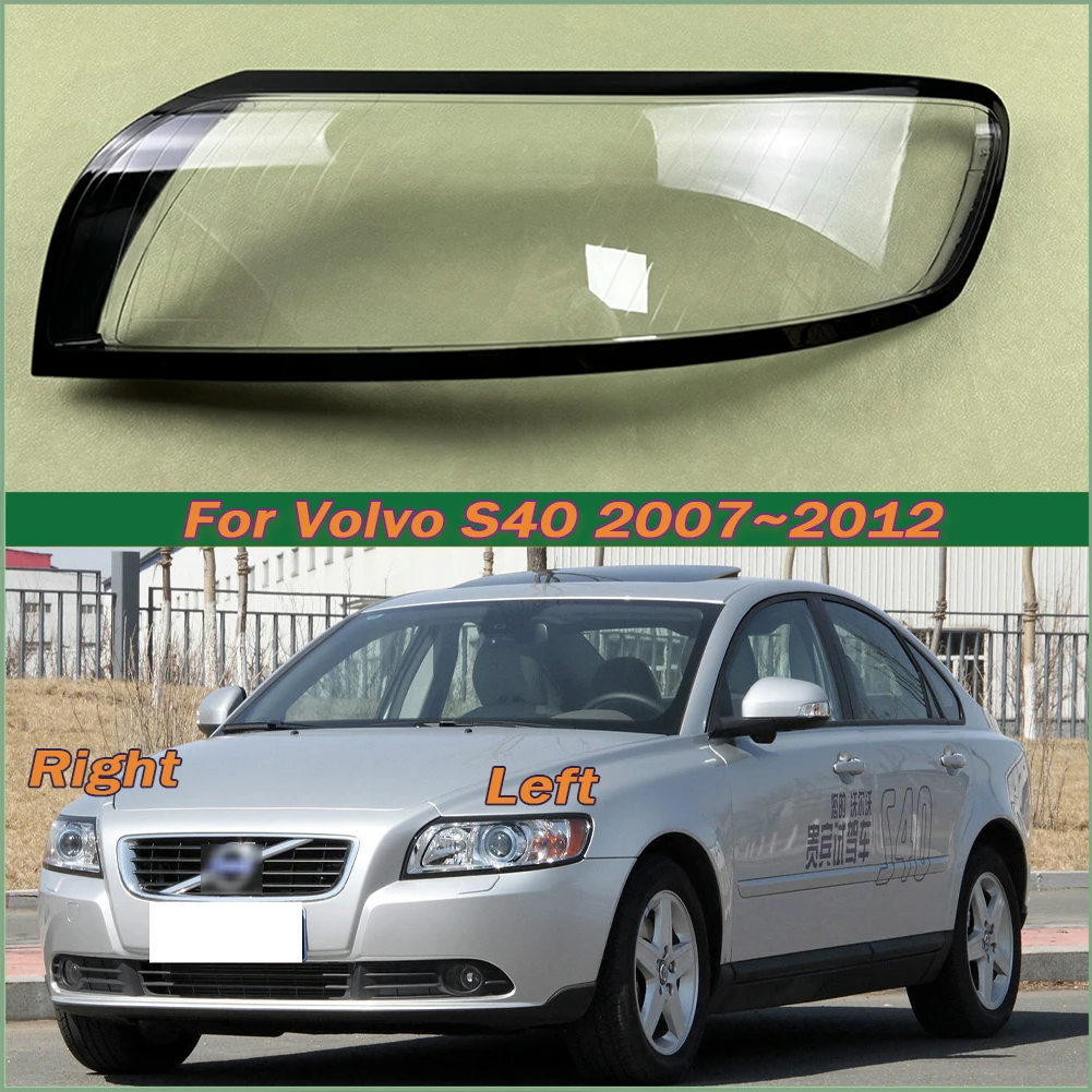 

For Volvo S40 2007~2012 Headlamp Cover Shade Headlight Transparent Lens Lamp Shell Masks Plexiglass Replace Original Lampshade