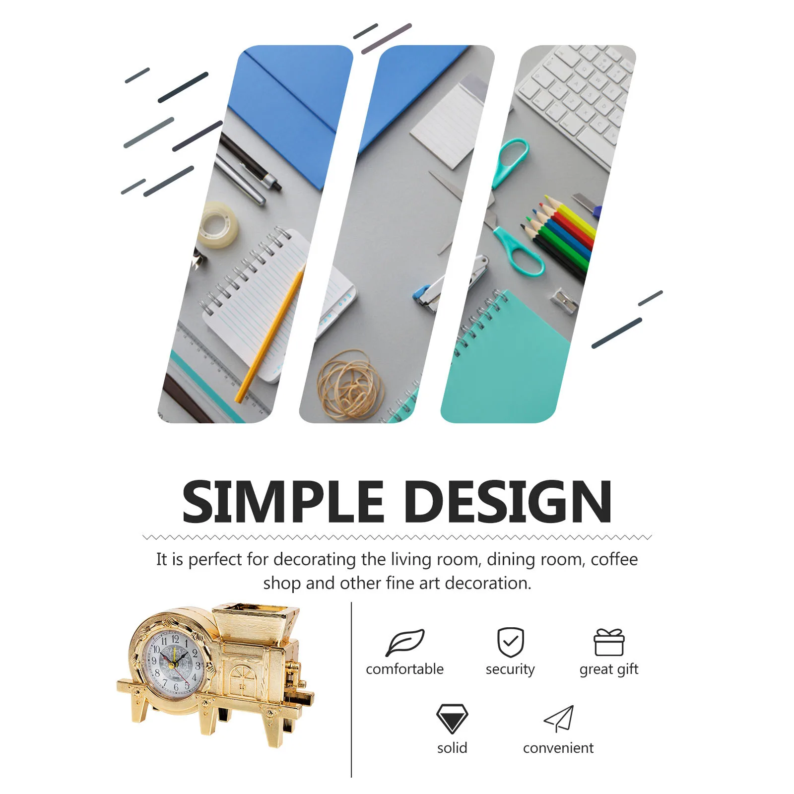 

Retro Windmill Pen Holder Clock Decor Simple Style Desktop Office Home Study Bedroom Tabletop Ornament Dual-Use Alarm