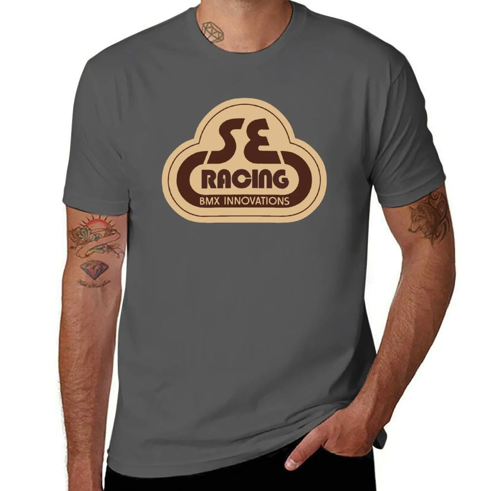 SE BMX Racing Innovations 1978 Brown T-Shirt Christmas Casual Short Sleeve Top