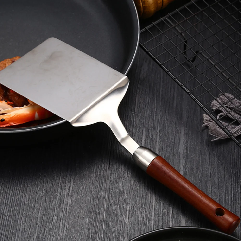 

1Pcs Stainless Steel Steak Spatula Nonslip Ergonomic Handle Bbq Cooking Tool Kitchen Gadget Silver Steak Spatula