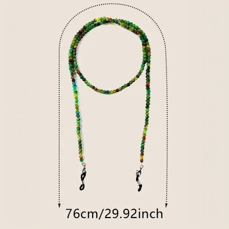 Leichte, farbige Brillenkette aus Glas, Vintage-Design, handgefertigte Perlen, Brillenband zum Aufhängen, verstellbar, verhindert das Verlieren der Brille, Maskenkette für Damen und Herren. – Detail 5