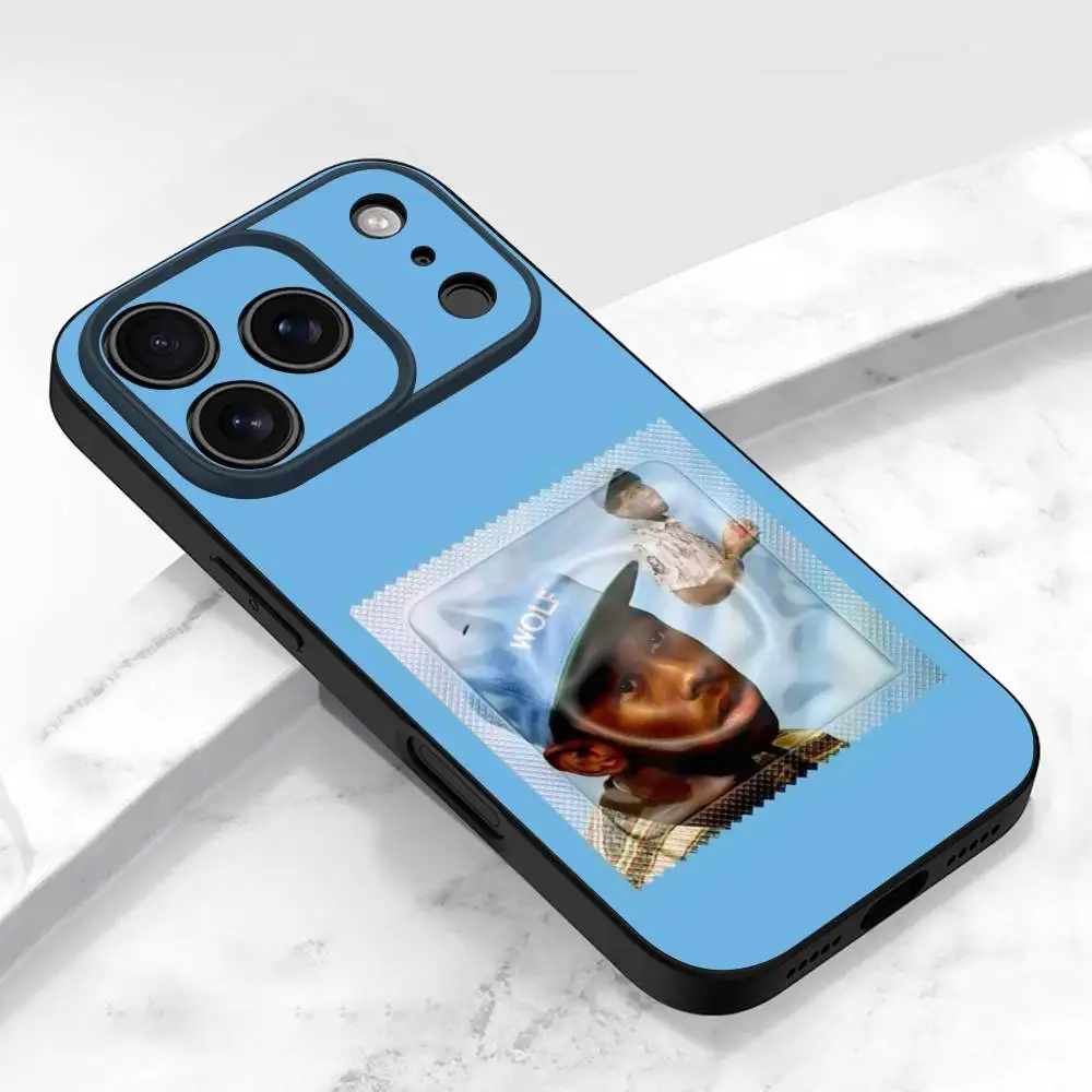 T-tyler The C-Creator Wolf Glass Chromakopia funda de teléfono para iPhone 17,16,15,14,13,12,11,Pro,Max,Plus,E,Air,Mini cubierta negra