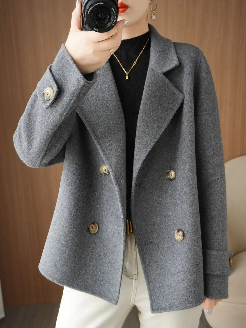 

2025 Autumn and Winter New Women's Suit Woolen Coat Commuting Short Suit