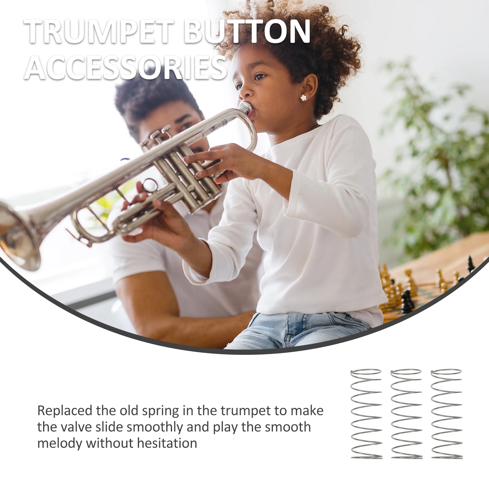 

3Pcs Quality Trumpet Button Spring Set Wear-Resistant Fittings Easy Install for Most Trumpets Trumpet Button Spring Replacement