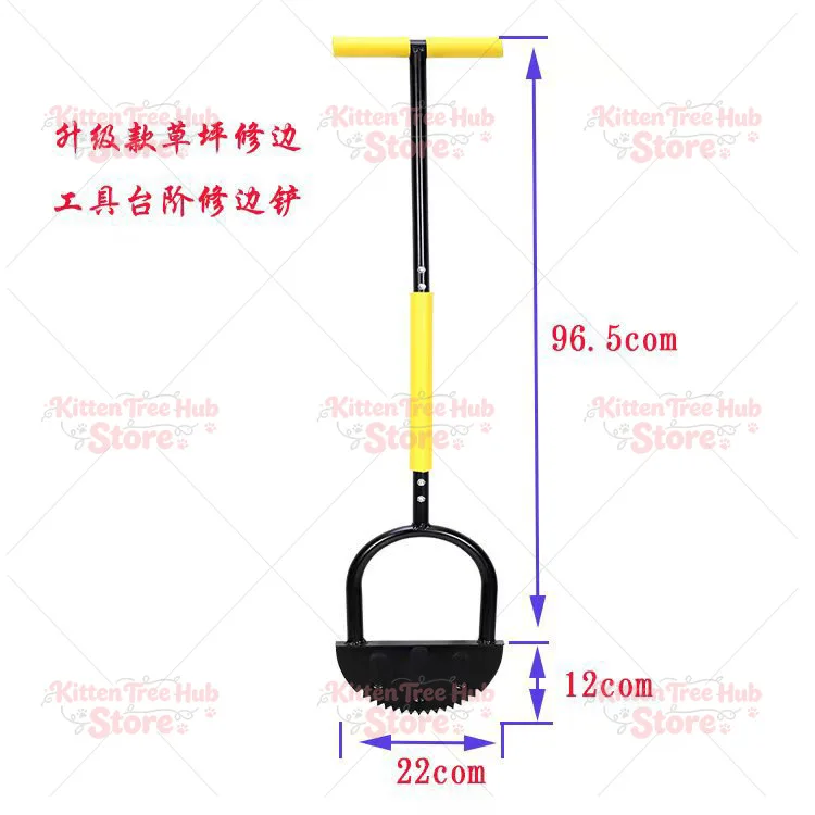 Manual Trimming Shovel, Half-moon Lawn Trimmer with Handle, Serrated Hand Lawn Trimming Tool, Step Trimming Shovel