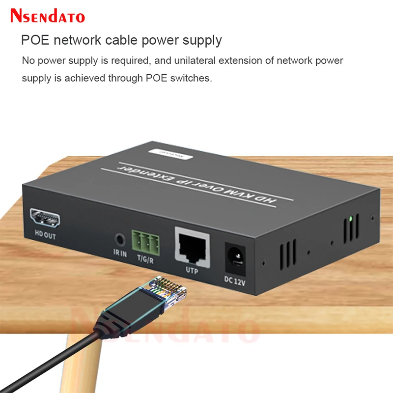 HDMI-Compatible KVM Extender 150M 1080P 60Hz over IP Cat5e/6 With POE H.264 Multi HD KVM USB Ethernet Network Extender For TV PC