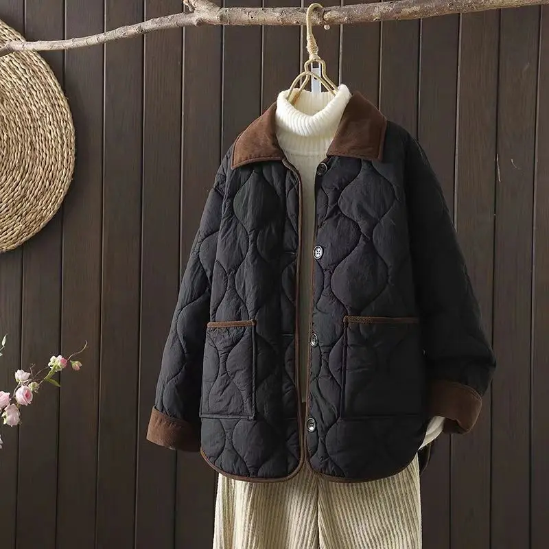 دافئ القطن Jaet ort خفيفة الوزن رفرف طوق مبطن Du أسفل معطف الكورية Sle الشتاء المرأة Faion تخفيف ارتداء #2