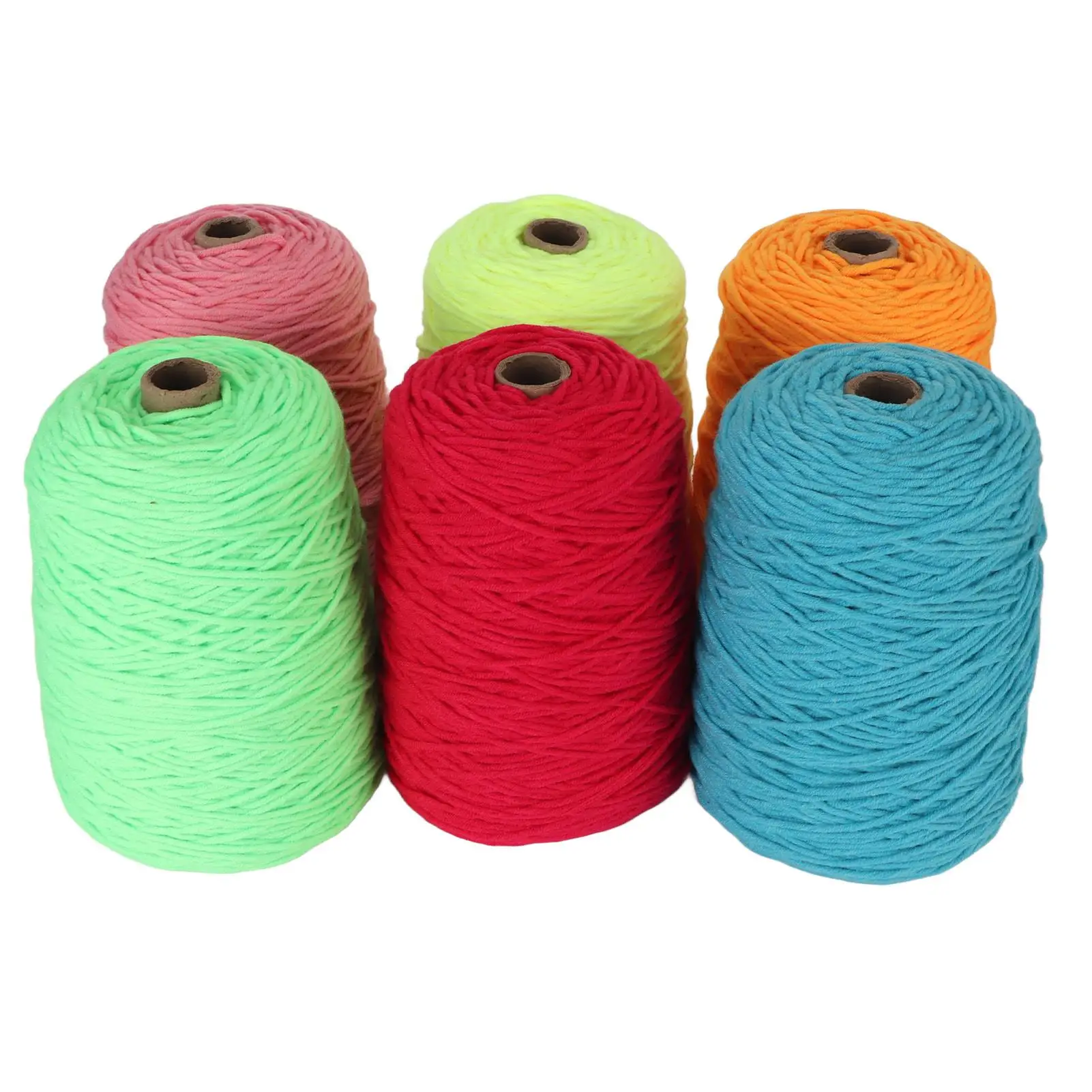 Fluorescent Carpet Knitting Yarn - 437 Yards, Soft Cotton Polyester Tufting Yarn, 6 Rolls, Shrink Resistant for weaving